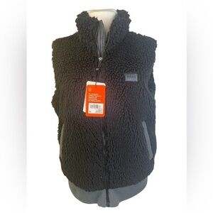 BASS Black Sherpa Full Zip Lined Vest L NWT $58